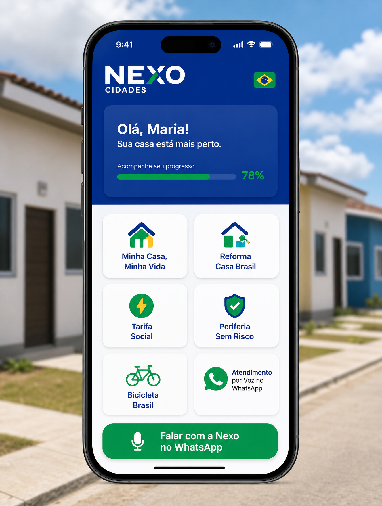 Mockup app Nexo Cidades